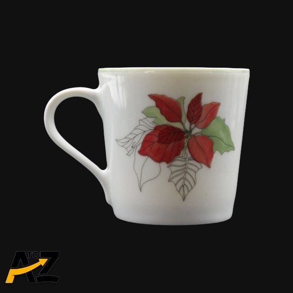 Vintage Block Spal Poinsettia Pattern China Demitasse Cup Saucer Set - Set of 4 - Picture 4 of 12